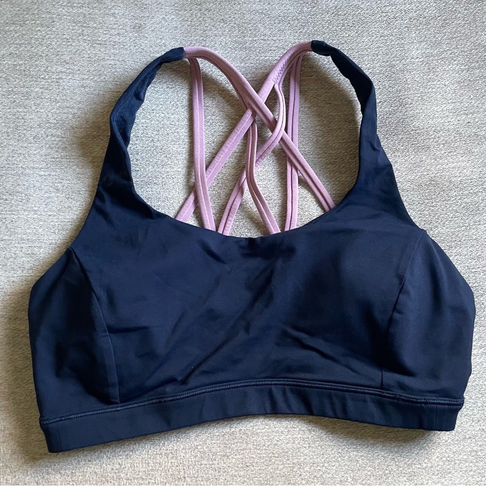 Lululemon Energy Blue/Light Pink Sports Bra SZ 6